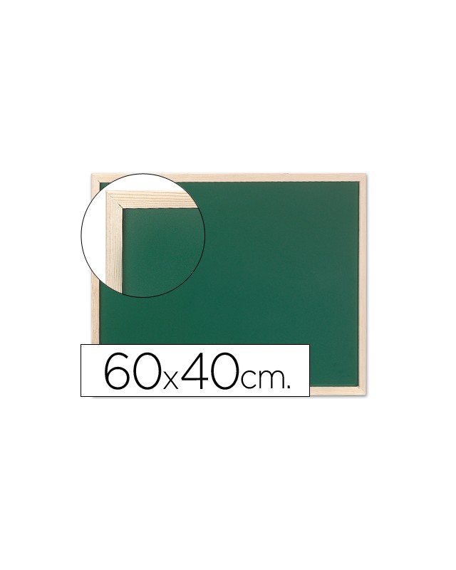 Pizarra verde q-connect marco de madera 60x40 cm sin repisa