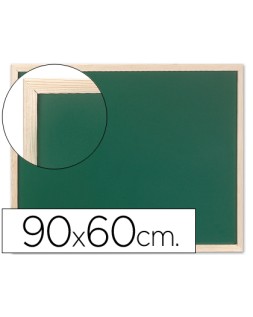 Pizarra verde q-connect marco de madera 90x60 cm sin repisa