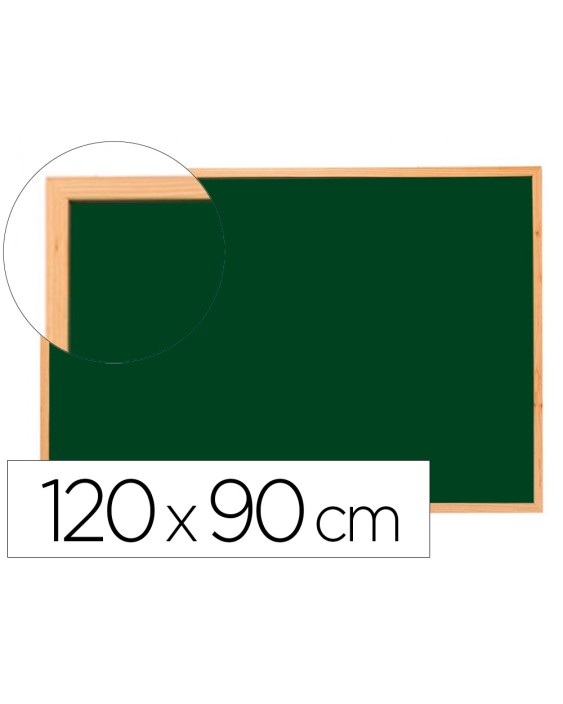 Pizarra verde q-connect marco de madera 120x90 cm sin repisa