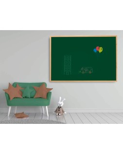 Pizarra verde q-connect marco de madera 120x90 cm sin repisa