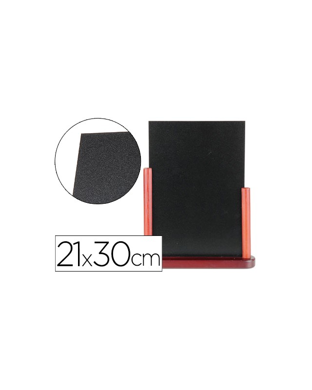 Pizarra negra liderpapel doble cara de madera con superficie para rotuladores tipo tiza 21x30cm