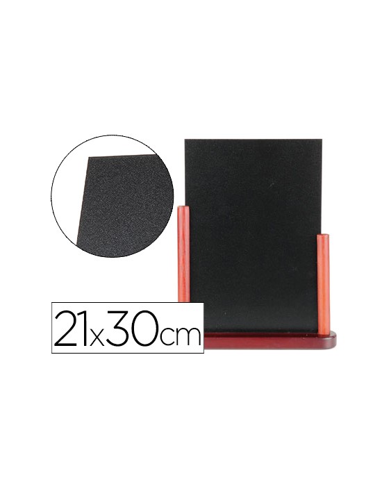 Pizarra negra liderpapel doble cara de madera con superficie para rotuladores tipo tiza 21x30cm