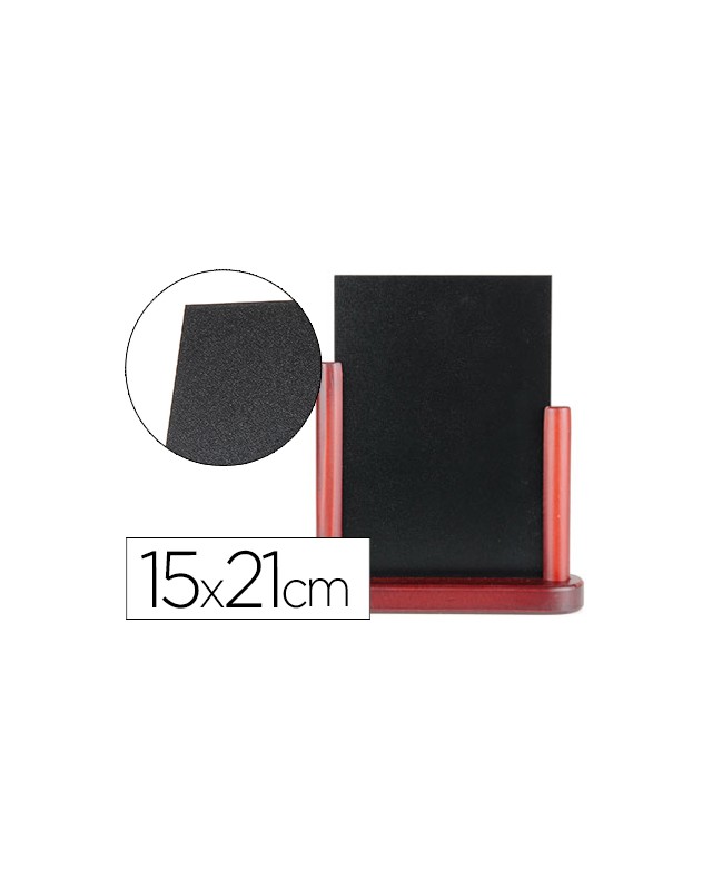 Pizarra negra liderpapel doble cara de madera con superficie para rotuladores tipo tiza 15x21cm