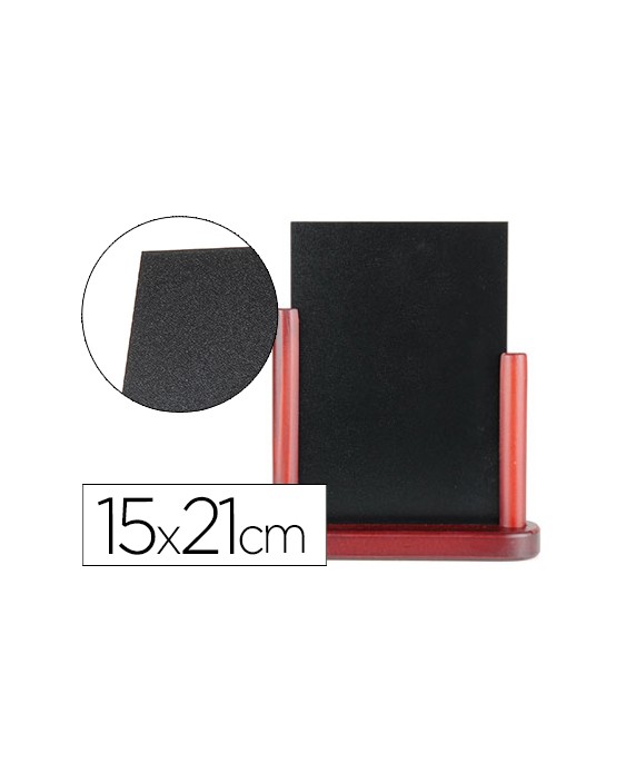Pizarra negra liderpapel doble cara de madera con superficie para rotuladores tipo tiza 15x21cm