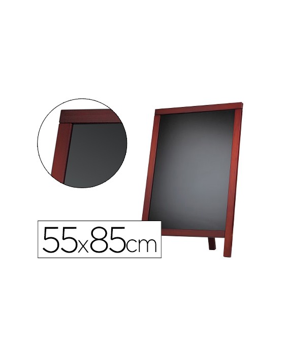 Pizarra negra liderpapel caballete y marco de madera con superficie para rotuladores tipo tiza 55x85cm