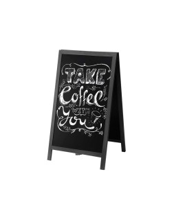 Pizarra negra liderpapel caballete doble cara de madera con superficie para rotuladores tipo tiza 55x85 cm