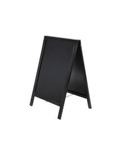 Pizarra negra liderpapel caballete doble cara de madera con superficie para rotuladores 75x135 cm