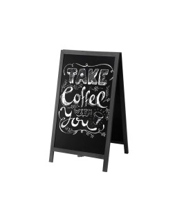 Pizarra negra liderpapel caballete doble cara de madera con superficie para rotuladores 75x135 cm