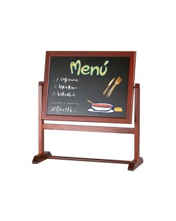 Pizarra marron liderpapel para hosteleria doble cara volteable con superficie para rotuladores 32x30 cm