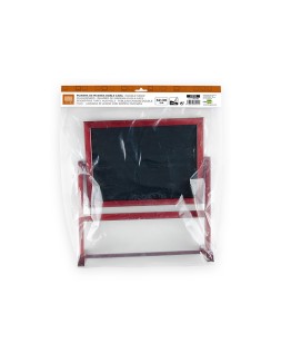 Pizarra marron liderpapel para hosteleria doble cara volteable con superficie para rotuladores 32x30 cm