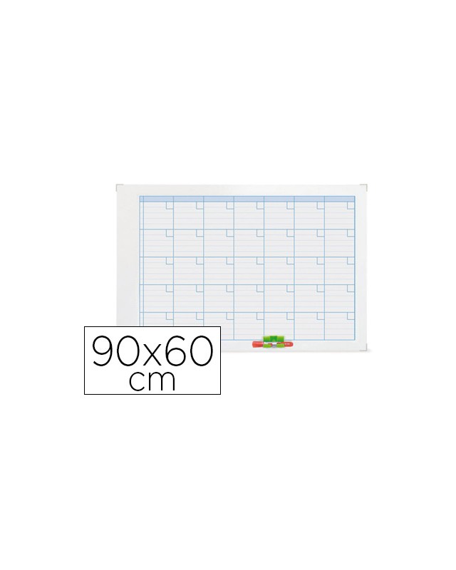 Planning magnetico nobo mensual rotulable marco metalico 90x60 cm