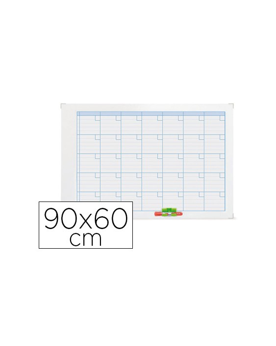 Planning magnetico nobo mensual rotulable marco metalico 90x60 cm