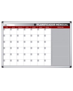 Planning magnetico bi-office mensual lacado marco aluminio rotulable 60x45 cm