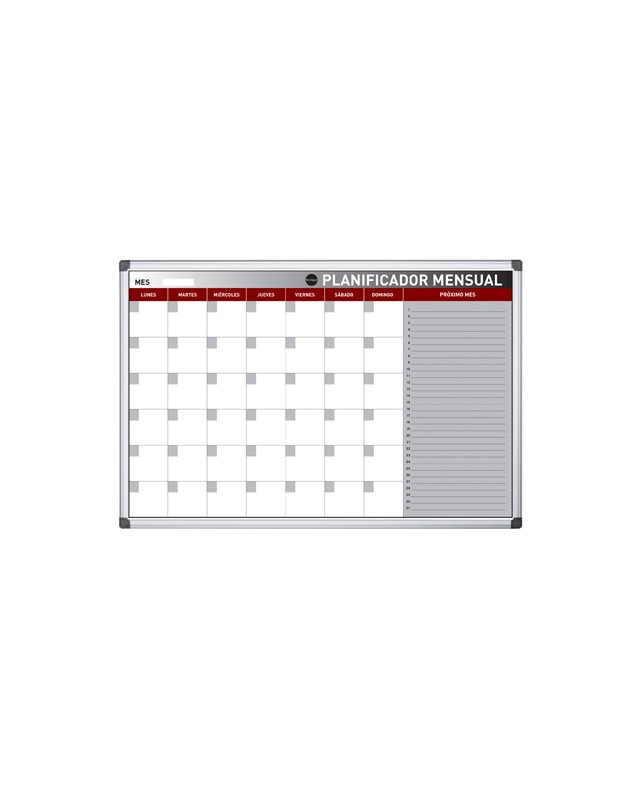 Planning magnetico bi-office mensual lacado marco aluminio rotulable 60x45 cm