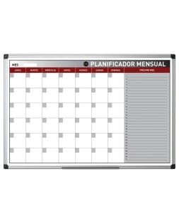 Planning magnetico bi-office mensual lacado marco aluminio rotulable 90x60 cm