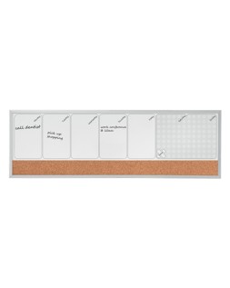 Planificador semanal nobo magnetico + tablero corcho horizontal con marco de aluminio 585x190 mm