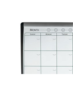 Planificador mensual nobo magnetico + tablero corcho horizontal con marco arqueado plata y negro 585x430 mm