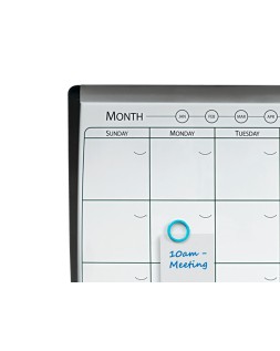 Planificador mensual nobo magnetico + tablero corcho horizontal con marco arqueado plata y negro 585x430 mm