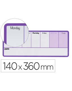 Planificador semanal nobo magnetico color violeta 140x360 mm