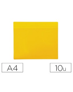 Funda djois magnetica din a4 horizontal identificacion palets y estanterias amarillo pack de 10 unidades