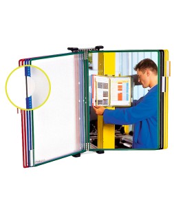 Portacatalogo de pared tarifold metal con 1o fundas a3 pvc con pivotes metalicos marco colores surtidos