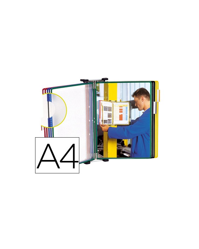Portacatalogo de pared metalico djois con 10 fundas din a4 colores surtidos