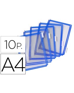 Funda para portacatalogo djois din a4 color azul pack de 10 unidades