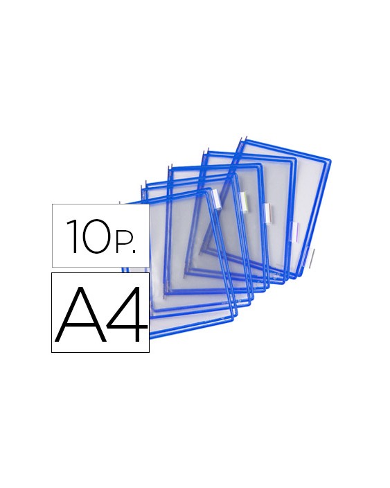 Funda para portacatalogo djois din a4 color azul pack de 10 unidades