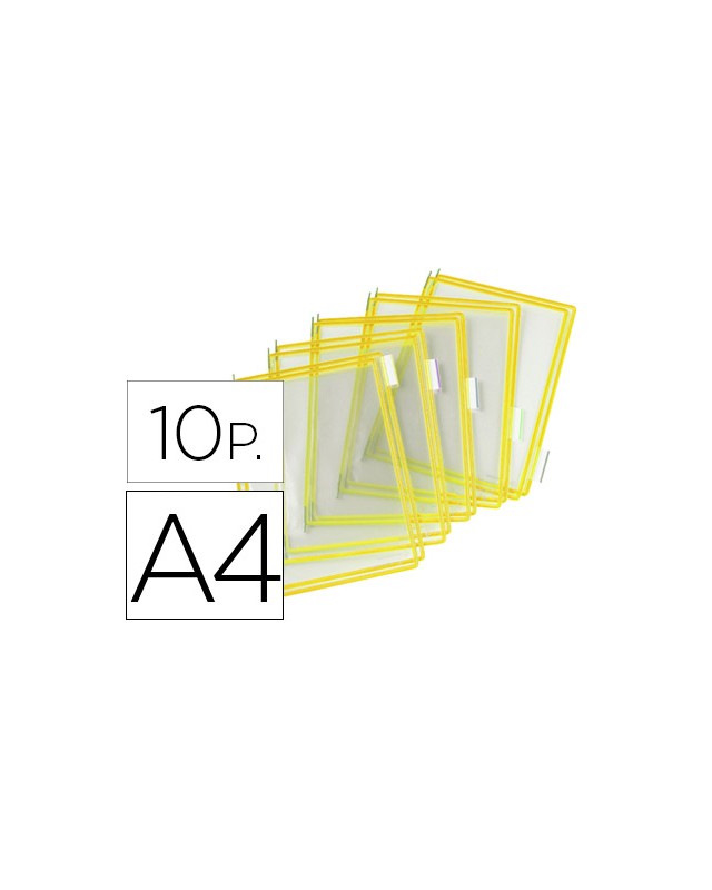 Funda para portacatalogo djois din a4 color amarillo pack de 10 unidades