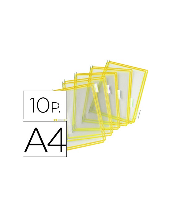 Funda para portacatalogo djois din a4 color amarillo pack de 10 unidades