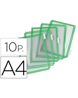 Funda para portacatalogo djois din a4 color verde pack de 10 unidades