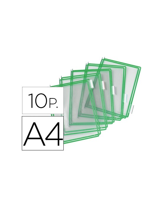 Funda para portacatalogo djois din a4 color verde pack de 10 unidades