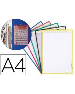 Funda para colgar djois din a4 anilla metalica ideal para pizarras de corcho pack de 5 unidades colores surtidos