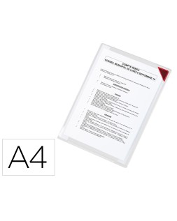 Funda de presentacion djois adhesiva removible din a4 con esquina magnetica capacidad para 10 hojas pack 5 unidades