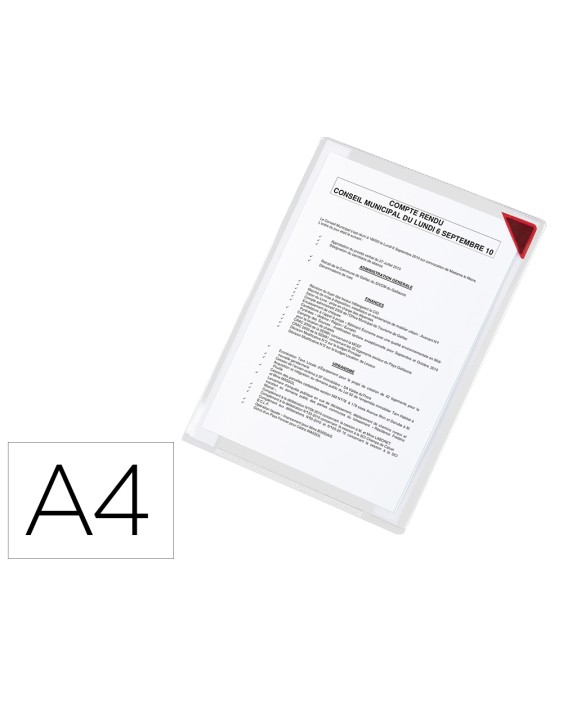 Funda de presentacion djois adhesiva removible din a4 con esquina magnetica capacidad para 10 hojas pack 5 unidades