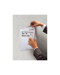 Funda de presentacion djois adhesiva removible din a4 con esquina magnetica capacidad para 10 hojas pack 5 unidades