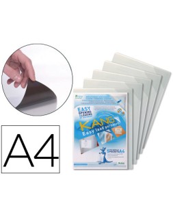 Funda de presentacion djois adhesiva permanente rigida y anti reflejo din a4 pack 5 unidades