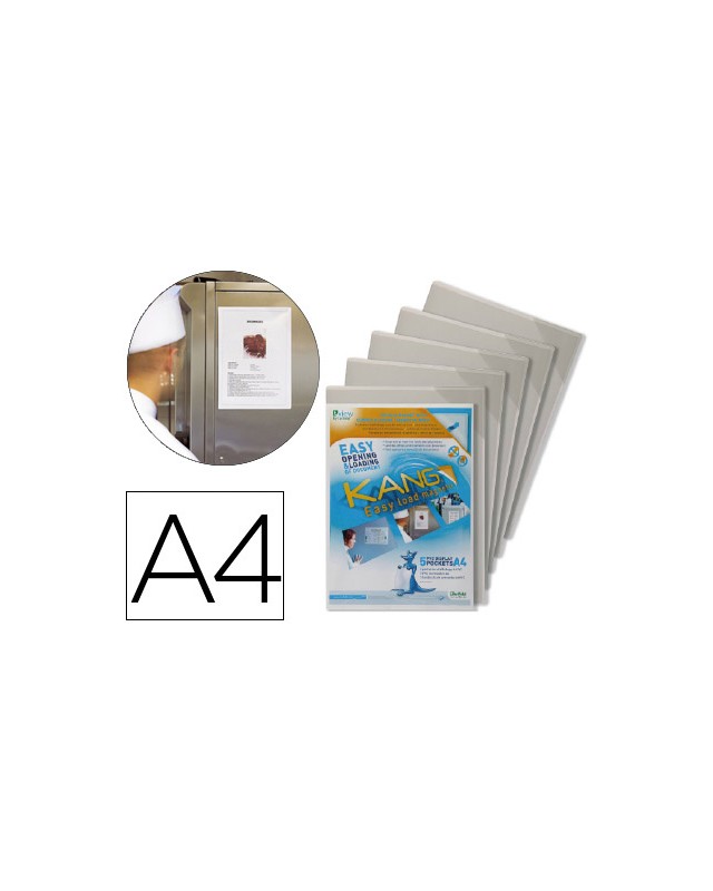 Funda de presentacion djois magnetica rigida y anti reflejo din a4 pack de 5 unidades