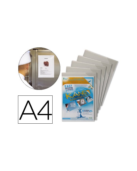 Funda de presentacion djois magnetica rigida y anti reflejo din a4 pack de 5 unidades