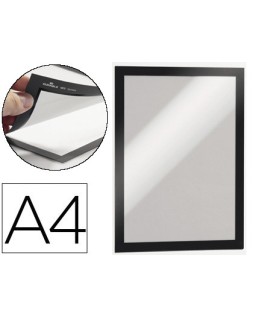 Marco porta anuncios durable pp magnetico din a4 dorso adhesivo removible color negro pack de 2 unidades