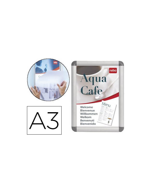 Marco porta anuncios nobo clipdown din a3 marco de aluminio con cantoneras 33,5x45,8x1,7 cm