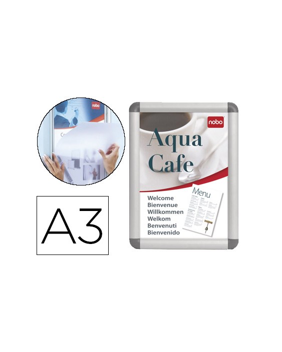 Marco porta anuncios nobo clipdown din a3 marco de aluminio con cantoneras 33,5x45,8x1,7 cm