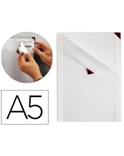 Funda de presentacion djois kang easy clic adhesiva removible din a5 esquina magnetica pack 5 uds