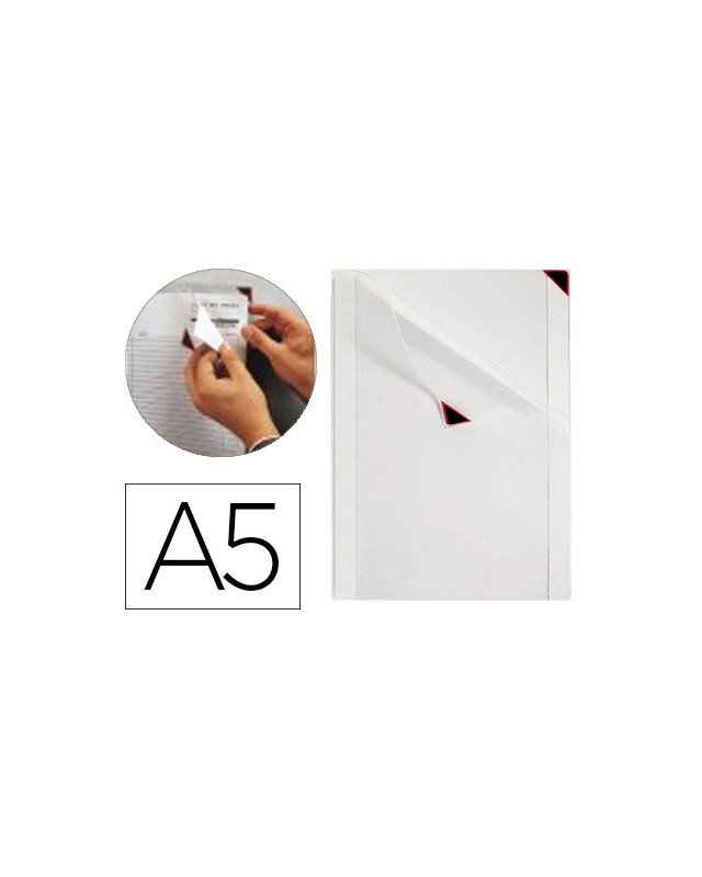 Funda de presentacion djois kang easy clic adhesiva removible din a5 esquina magnetica pack 5 uds
