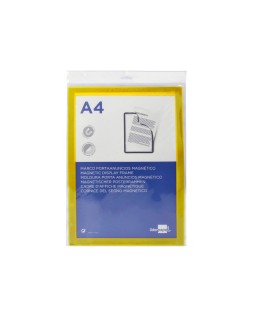 Marco porta anuncios liderpapel magnetico din a4 dorso adhesivo removible color amarillo
