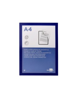 Marco porta anuncios liderpapel magnetico din a4 dorso adhesivo removible color azul