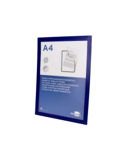 Marco porta anuncios liderpapel magnetico din a4 dorso adhesivo removible color azul