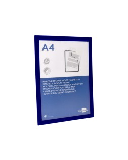 Marco porta anuncios liderpapel magnetico din a4 dorso adhesivo removible color azul