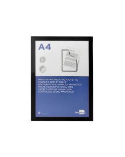 Marco porta anuncios liderpapel magnetico din a4 dorso adhesivo removible color negro