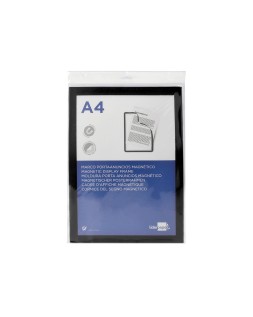 Marco porta anuncios liderpapel magnetico din a4 dorso adhesivo removible color negro